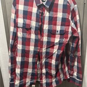 Vans Red, Navy & White Plaid Button-Down Shirt